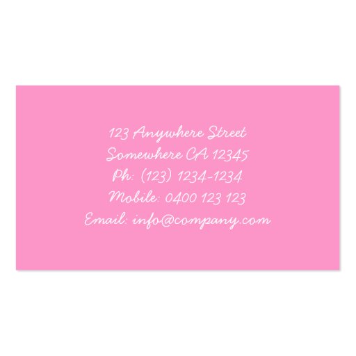 black and pink butterfly business card (back side)