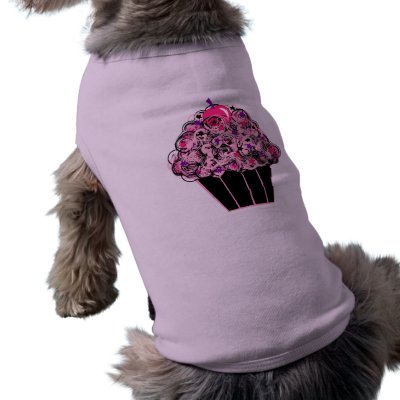 Black and Pink Cupcake Dog Clothes by totallypainted