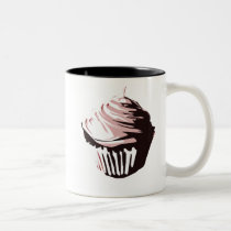 cupcake, vector, pink, black, bakery, baking, dessert, Mug with custom graphic design