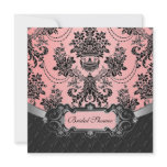 Black and Pink Damask Bridal Shower Invitations