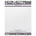 Black and Pink Elegant Damask Letterhead