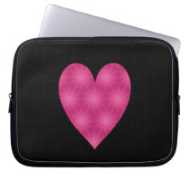 Black and Pink Floral Heart Computer Sleeves