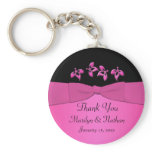 Black and Pink Floral Keychain