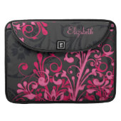 Personalized Black and Pink Floral Rickshaw 15 inch MacBook Pro Sleeve