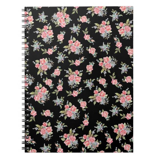 Rose Pattern Notebook | black and pink floral rose pattern notebook zazzle Rose Pattern Notebook | black and pink floral rose pattern notebook zazzle
