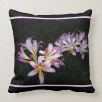 Black and Pink Floral Throw Pillow pillows