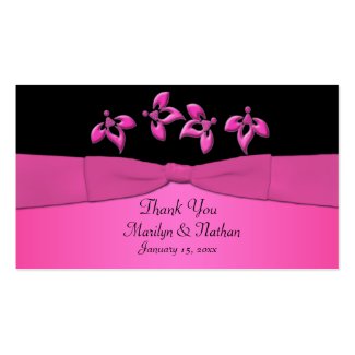 Black and Pink Floral Wedding Favor Tag profilecard