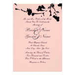 Black and Pink Floral Wedding Invitation