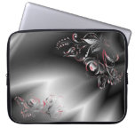 Black and pink flowers laptop sleeves