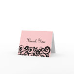 Black and Pink Funky Swirl Thank You Cards