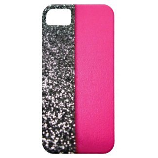 Black and Pink Glitter iPhone 5 Cover