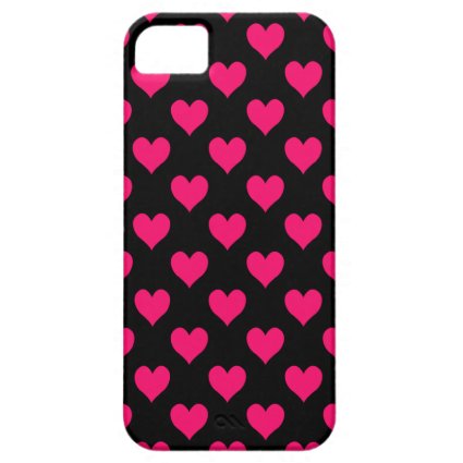 Black and Pink Heart Pattern iPhone 5 Cases