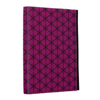 Black and Pink Hexagon iPad Folio Cover