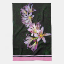 Black and Pink Lily Kitchen Towel