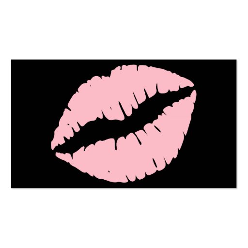 Black and Pink Lips Business Card Templates