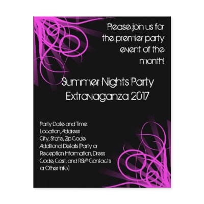 Black and Pink Music , DJ or Dance Event Flyer by CustomInvites