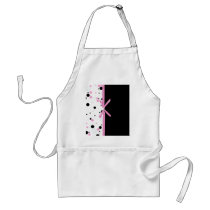 Black and Pink Polka Dot Design Aprons