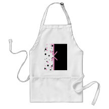 Black and Pink Polka Dot Design Aprons