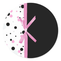Black and Pink Polka Dot Design Sticker