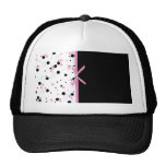 Black and Pink Polka Dot Design Trucker Hat