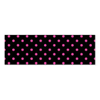 Black and pink polka dots blank simple business card template