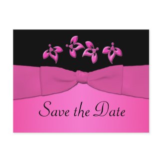 Black and Pink Save the Date Postcard postcard
