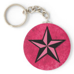 Black and Pink Star Keychain