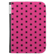 Black and Pink Star Pattern Kindle 3 Cover
