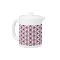 Black and Pink Stars pattern teapot teapots