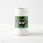 Black and Pink Swallowtail Butterfly Beer Stein Mug