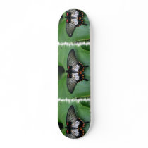 Black and Pink Swallowtail Butterfly Skateboard