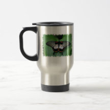 Black and Pink Swallowtail Butterfly Travel Mug
