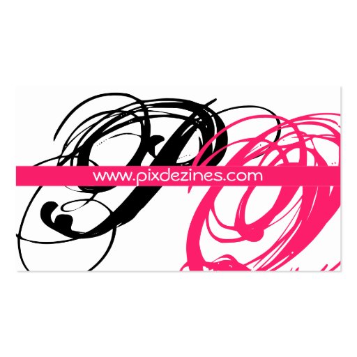 Black and Pink Swoosh... profile cards Business Card Templates (back side)