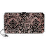 Black and pink textured damask pattern. portable speakers