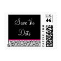 Black and Pink Thank You Wedding Postage postage