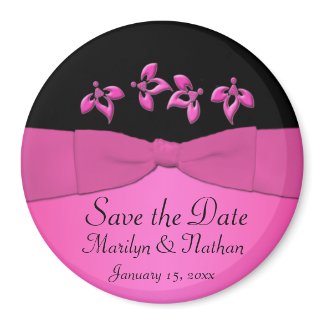 Black and Pink Wedding Favor Magnet magnet