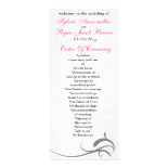 black and pink Wedding program Custom Rack Cards