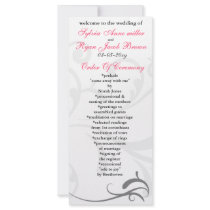 black and pink  Wedding program Custom Rack Cards