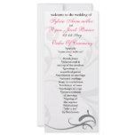black and pink  Wedding program rack cards