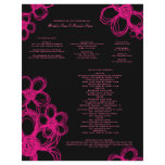 Black and Pink Wild Flowers Wedding Program letterhead
