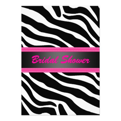 Black and Pink, Zebra, Girl Baby Shower Invitation