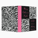 Black and Pink Zebra Print Baby Book 3 Ring Binder