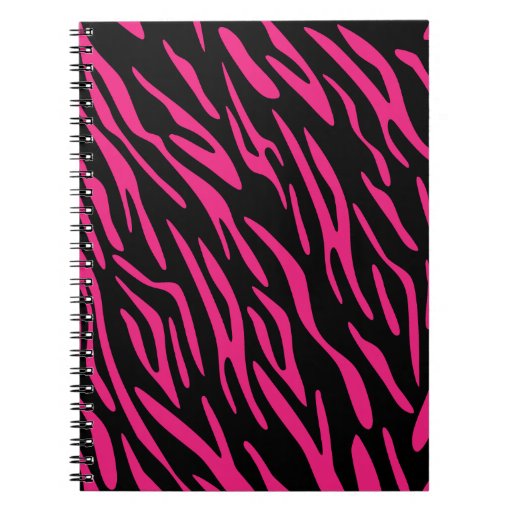 Black And Pink Zebra Stripe Spiral Notebook Zazzle