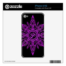 Black and Purple Aum Star iPhone 4S Skins
