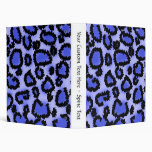 Black and Purple-Blue Leopard Print Pattern. Binders