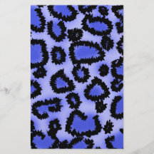 Black and Purple-Blue Leopard Print Pattern. Full Color Flyer