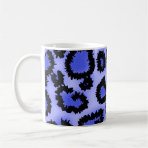 Black and Purple-Blue Leopard Print Pattern. Mug