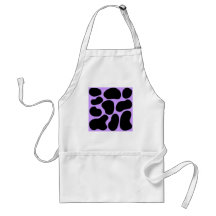 Black and Purple Cow Print Pattern. Aprons