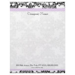 Black and Purple  Damask Letterhead
