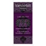 Black and Purple Damask  Rack Card rack cards